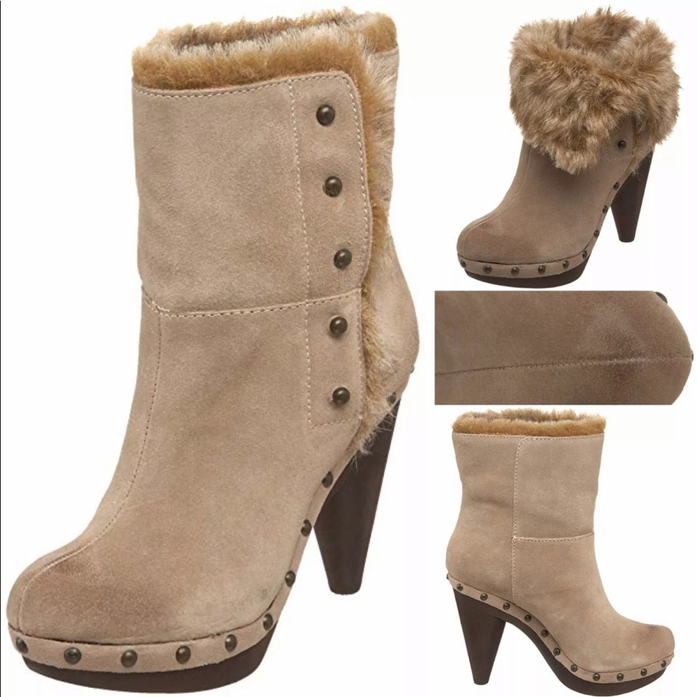 Seychelles Crypt Fur Cuff Platform Stud Boots